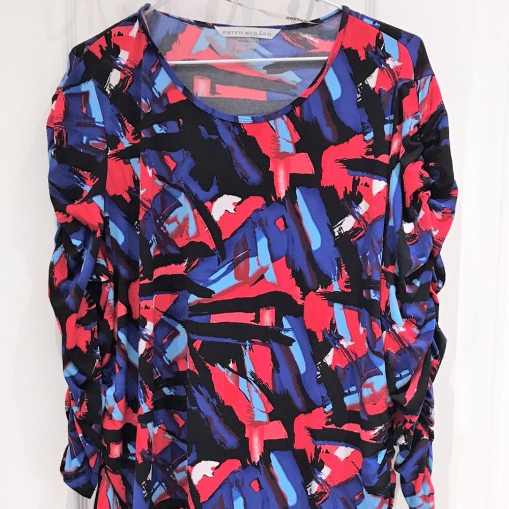 Nygard Women Long Sleeve Ruched Top 1X like New